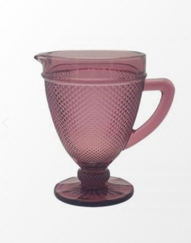 Jarra de cristal grabado rosa