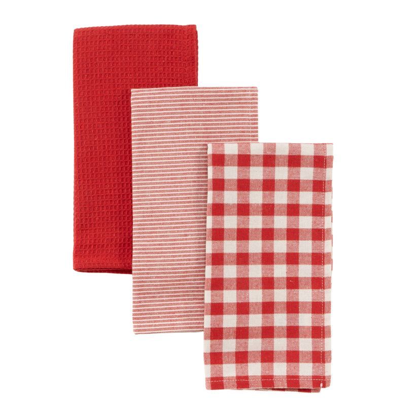 Pack de Tres Paños de Cocina TEX HOME 50x70 cm Rojo