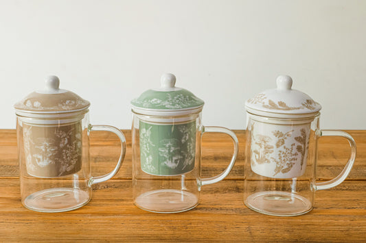 Mug infusión de cristal y porcelana